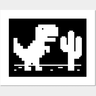 Game Pixel Dinosaur, No internet connection Posters and Art